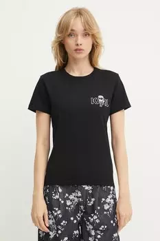 Хлопковая футболка Karl Lagerfeld, черный