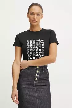 Хлопковая футболка Karl Lagerfeld, черный