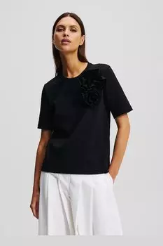 Хлопковая футболка Karl Lagerfeld, черный
