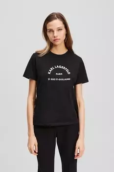 Хлопковая футболка Karl Lagerfeld, черный