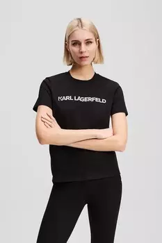 Хлопковая футболка Karl Lagerfeld, черный