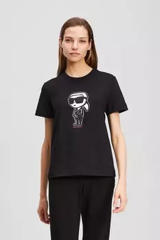 Хлопковая футболка Karl Lagerfeld, черный