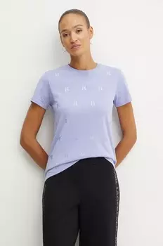 Хлопковая футболка Karl Lagerfeld, фиолетовый