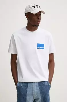 Хлопковая футболка Karl Lagerfeld Jeans, белый