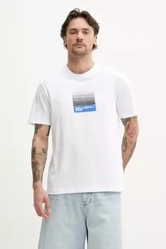 Хлопковая футболка Karl Lagerfeld Jeans, белый