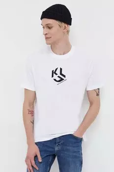 Хлопковая футболка Karl Lagerfeld Jeans, белый