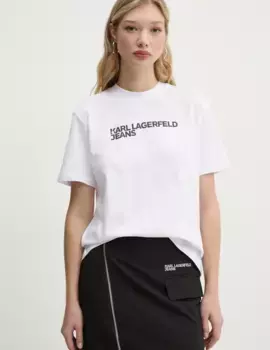 Хлопковая футболка Karl Lagerfeld Jeans, белый