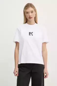 Хлопковая футболка Karl Lagerfeld Jeans, белый