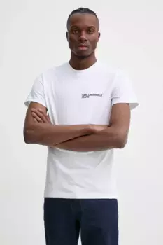 Хлопковая футболка Karl Lagerfeld Jeans, белый