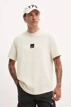 Хлопковая футболка Karl Lagerfeld Jeans, бежевый