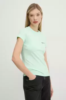 Хлопковая футболка Karl Lagerfeld Jeans, бирюзовый