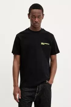 Хлопковая футболка Karl Lagerfeld Jeans, черный