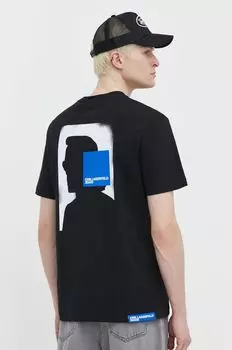Хлопковая футболка Karl Lagerfeld Jeans, черный