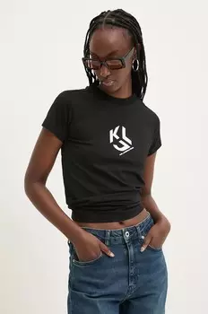 Хлопковая футболка Karl Lagerfeld Jeans, черный