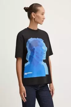 Хлопковая футболка Karl Lagerfeld Jeans, черный