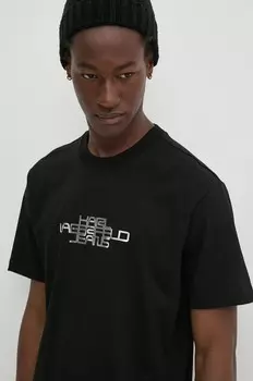 Хлопковая футболка Karl Lagerfeld Jeans, черный