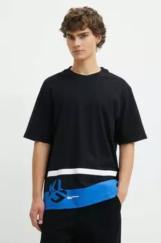 Хлопковая футболка Karl Lagerfeld Jeans, черный