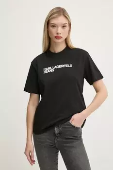 Хлопковая футболка Karl Lagerfeld Jeans, черный