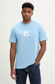 Хлопковая футболка Karl Lagerfeld Jeans, синий