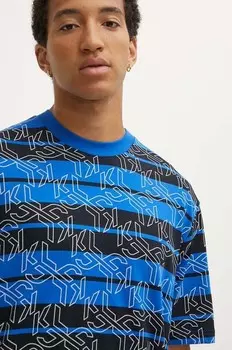 Хлопковая футболка Karl Lagerfeld Jeans, темно-синий