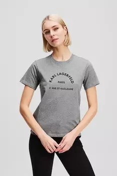 Хлопковая футболка Karl Lagerfeld, серый