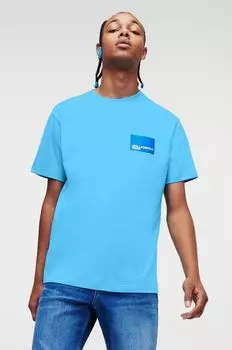 Хлопковая футболка Karl Lagerfeld, синий