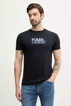 Хлопковая футболка Karl Lagerfeld, темно-синий
