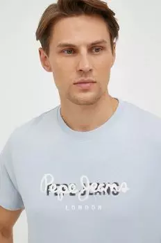 Хлопковая футболка Keegan Pepe Jeans, синий