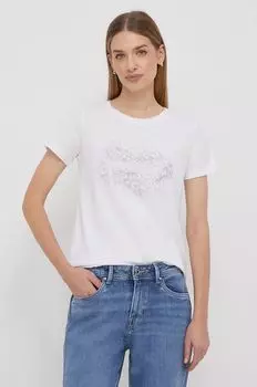 Хлопковая футболка KIM Pepe Jeans, белый