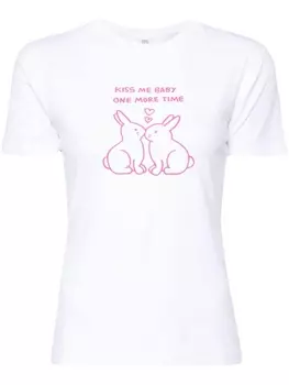 Хлопковая футболка Kissing Bunnies VETEMENTS, белый