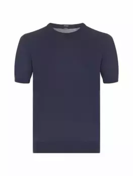 Хлопковая футболка Kiton, тёмно-синий