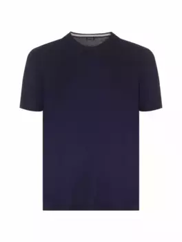 Хлопковая футболка Kiton, тёмно-синий