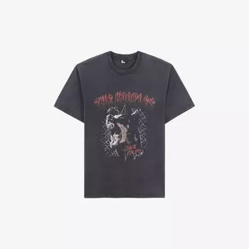 Хлопковая футболка классического кроя с графическим принтом The Kooples, черный