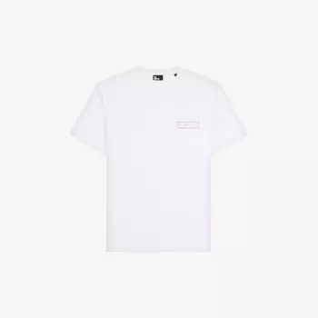 Хлопковая футболка классического кроя с графическим принтом The Kooples, белый