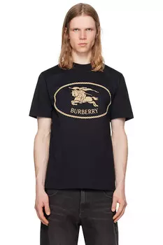 Хлопковая футболка Knight Stamp Burberry, черный