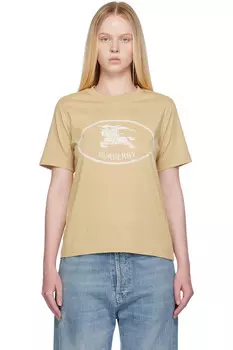 Хлопковая футболка Knight Stamp Burberry, цвет flax