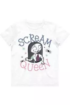 Хлопковая футболка «Королева крика» Nightmare Before Christmas, белый