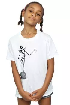 Хлопковая футболка «Кошмар перед Рождеством» с изображением Джека Поза Disney, белый