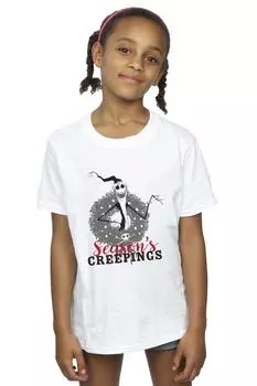 Хлопковая футболка «Кошмар перед Рождеством» с венок Creepings Disney, белый