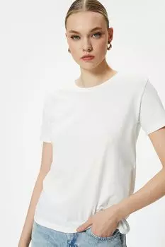 Хлопковая футболка Koton, белый