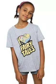 Хлопковая футболка «Красавица и чудовище» «Я люблю сказки» Disney, серый