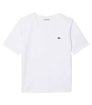 Хлопковая футболка Lacoste, белый