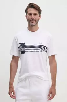 Хлопковая футболка Lacoste, белый