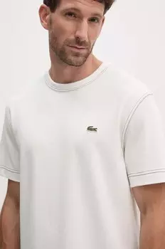 Хлопковая футболка Lacoste, бежевый