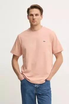 Хлопковая футболка Lacoste, оранжевый
