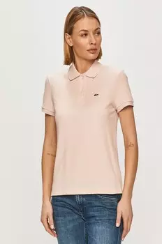 Хлопковая футболка Lacoste, розовый