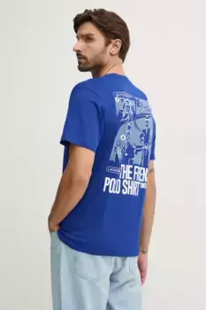 Хлопковая футболка Lacoste, синий