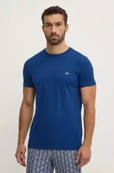 Хлопковая футболка Lacoste, темно-синий
