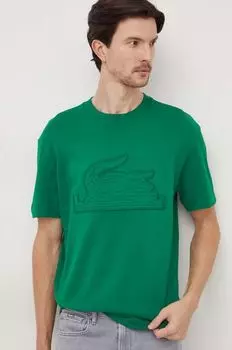 Хлопковая футболка Lacoste, зеленый