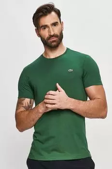 Хлопковая футболка Lacoste, зеленый